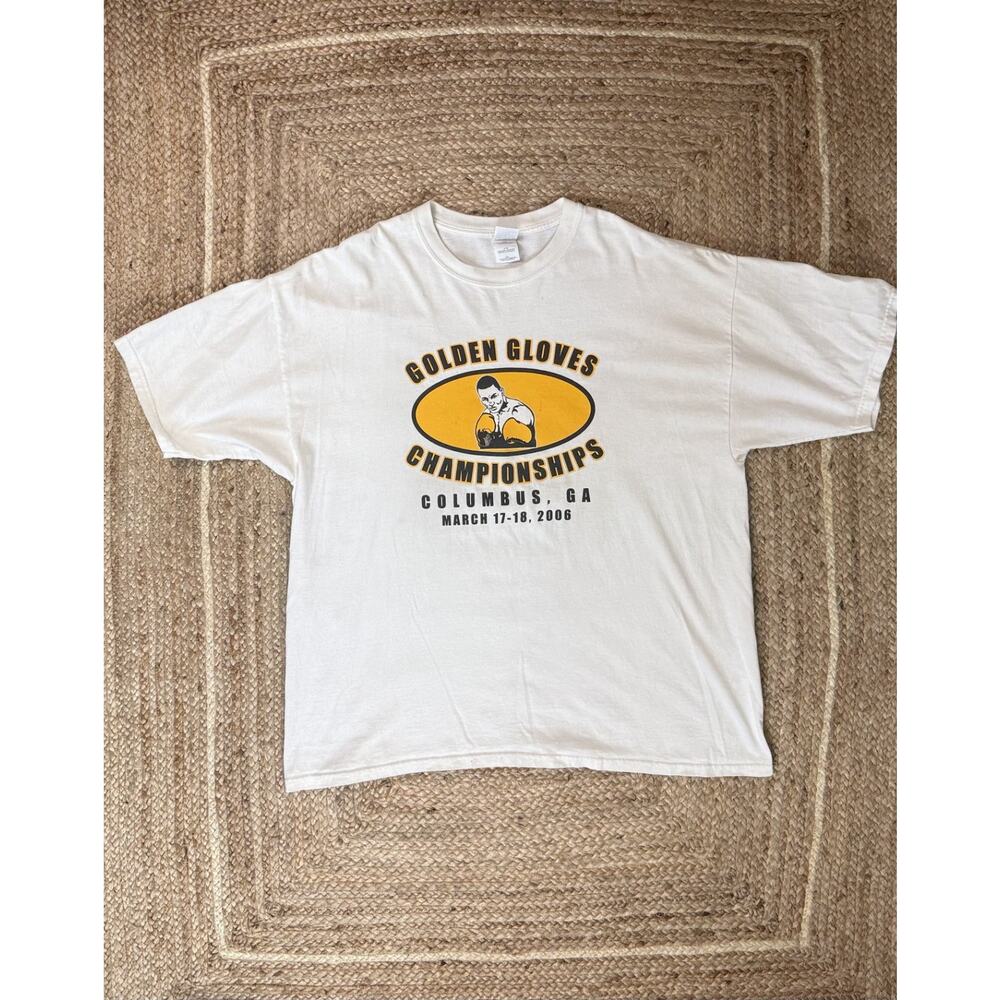 Mens Vintage 2006 Golden Gloves Boxing XXL White T-shirt